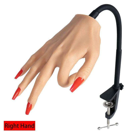 Adjustable Silicone Nail Art Practice Hand Set with Stand - Professional Nail Training Kit