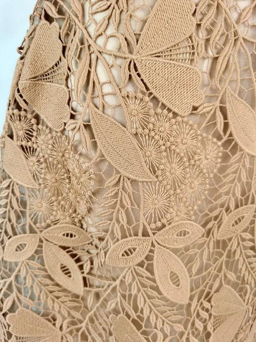 Elegant Bow-Detail Lace Halter Neck Dress for Women's Summer Events 2024