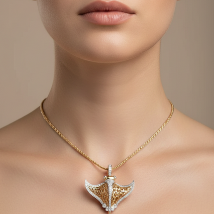 Evoke Jewelry Two-Color Devilfish Pendant Necklace in Copper, Casual S Necklaces creative-two-color-devilfish-pendant-necklace-made-of-copper-batfish-necklace-suitable-for-daily-casual-and-ocean-style-outfits Jewellery & Accessories›Necklaces & Pendants