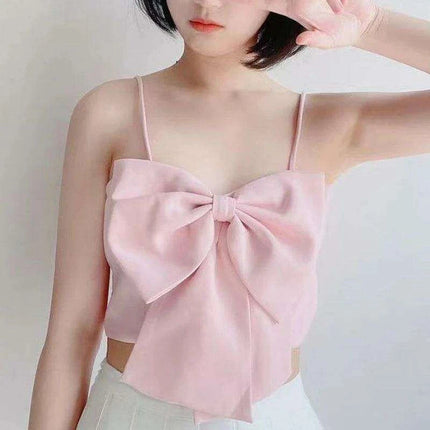 Trendy Y2K Bow-Accented Summer Top for Stylish Night Out Adventures