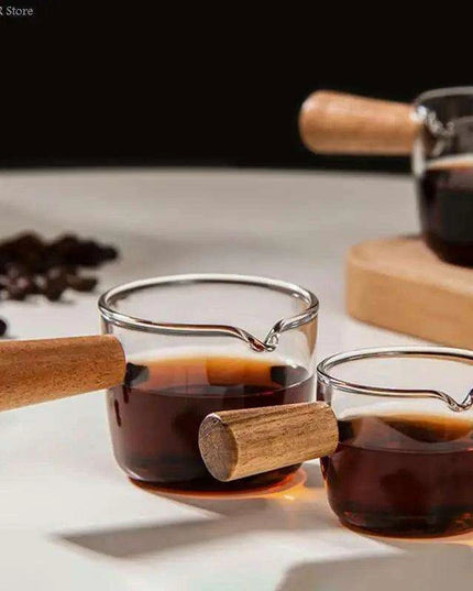 Elegant Borosilicate Glass Sauce Bowl with Wooden Handle