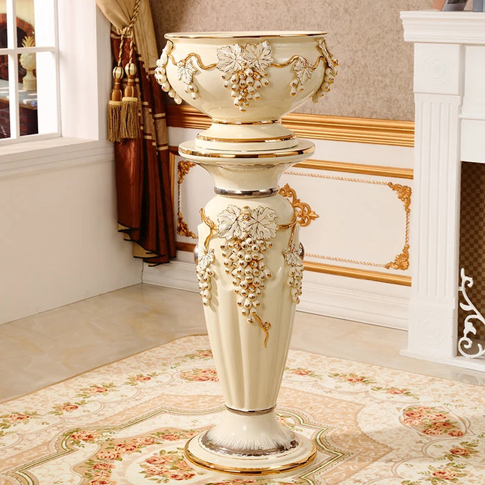 European Elegance Ceramic Floor Vase - Sophisticated Home Decor Piece