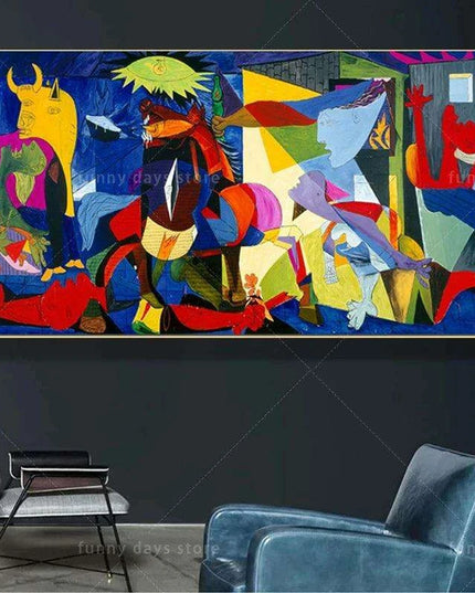 Customizable Waterproof Picasso-Inspired Large Abstract Canvas Artwork