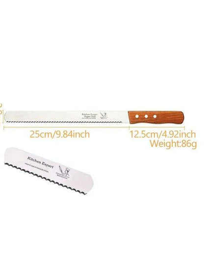 Ergonomic Wooden Handle Stainless Steel Slicing Knife Set - 4 Sizes for Ultimate Versatility