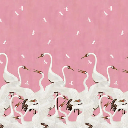 Très Elite 3D Light Luxury Japanese Red Crowned Crane Wallpaper, Remov