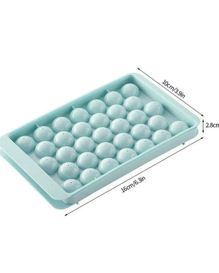 30-Grid Push-Button Ice Cube Tray - BPA-Free Lidded Mold for Quick Ice Release