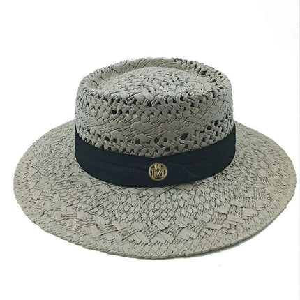 Chic Adjustable Wide Brim Straw Hat for Women - Stylish Sun Protection Beach Accessory Available in 50 Colors