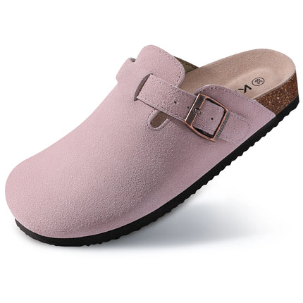 Comwarm Fashion Women's Suede Mules Slippers Men Clogs Cork Insole Sandals With Arch Support Outdoor Beach Slides Home Shoes comwarm-fashion-womens-suede-mules-slippers-men-clogs-cork-insole-sandals-with-arch-support-outdoor-beach-slides-home-shoes
