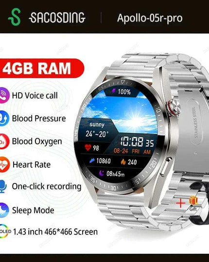 Advanced AMOLED Smartwatch with Bluetooth Calling, Health Tracking, and Multi-Sport Modes for iOS & Android