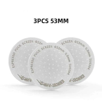 Stainless Steel Double-Layer Espresso Puck Screen for Optimal Coffee Extraction - Compatible with 51/53/58.5mm Portafilters