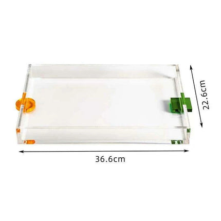 Chic Clear Acrylic Serving Tray for Elegant Teacup Display - Modern Home Essential