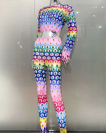 Sparkling Crystal Diamond Nightlife Glam Ensemble