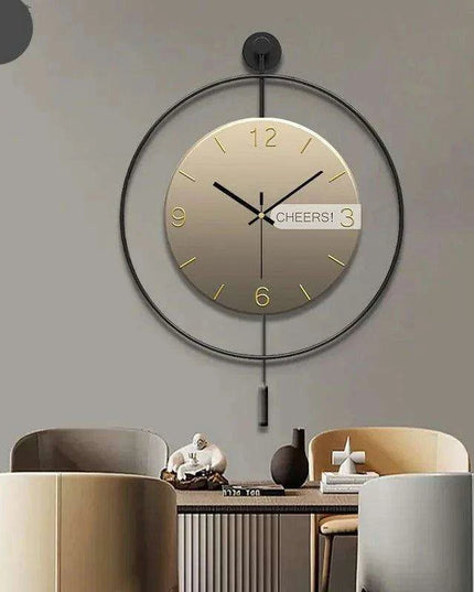 Sophisticated 3D Quartz Pendulum Wall Clock for Modern Living Spaces