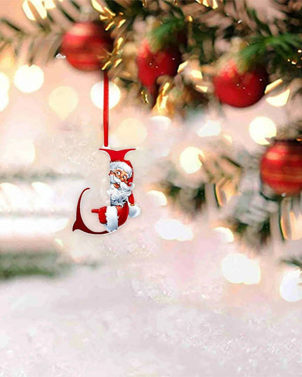 Personalized Santa Hat Alphabet Ornaments for Holiday Tree Decoration