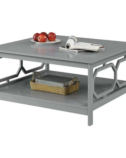 Sleek Gray Coffee Table with Hidden Storage and Ample Display Space