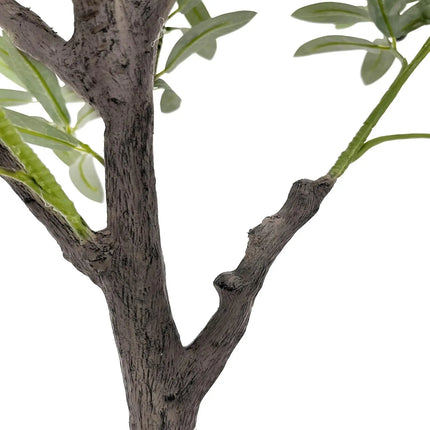 8 ft Artificial Olive Tree with White Pot and Faux Moss