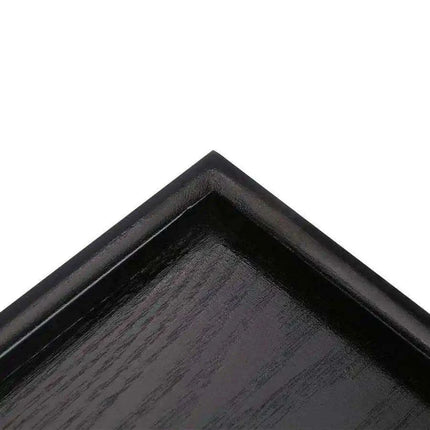Sustainable Chic Black Solid Wood Serving Tray for Tea and Culinary Delights