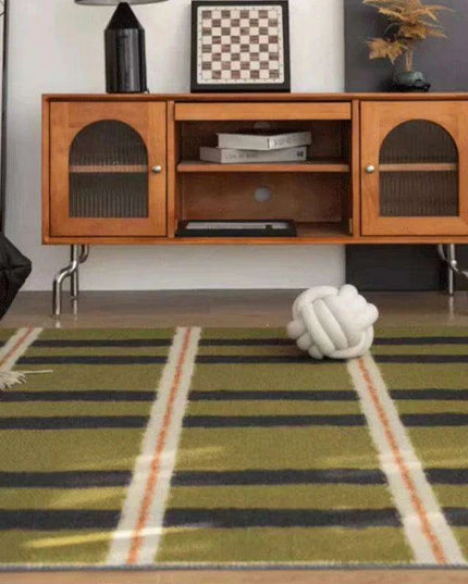 Luxurious Green Tartan Area Rug for Stylish Home Interiors