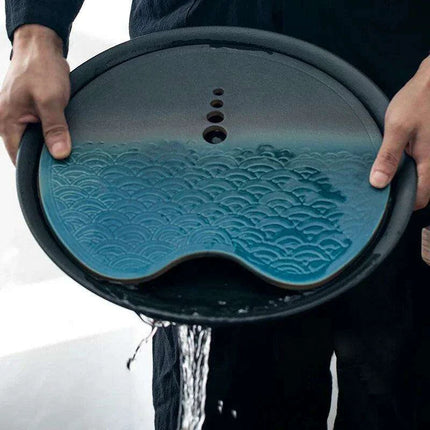 Elegant Japanese Ceramic Tea Tray Set - The Perfect Touch for Culinary Masterpieces