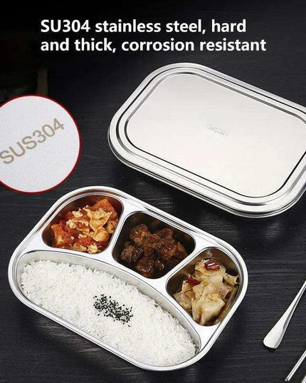 Partitioned Stainless Steel Lunch Plate Set - Elevate Your Dining Experience