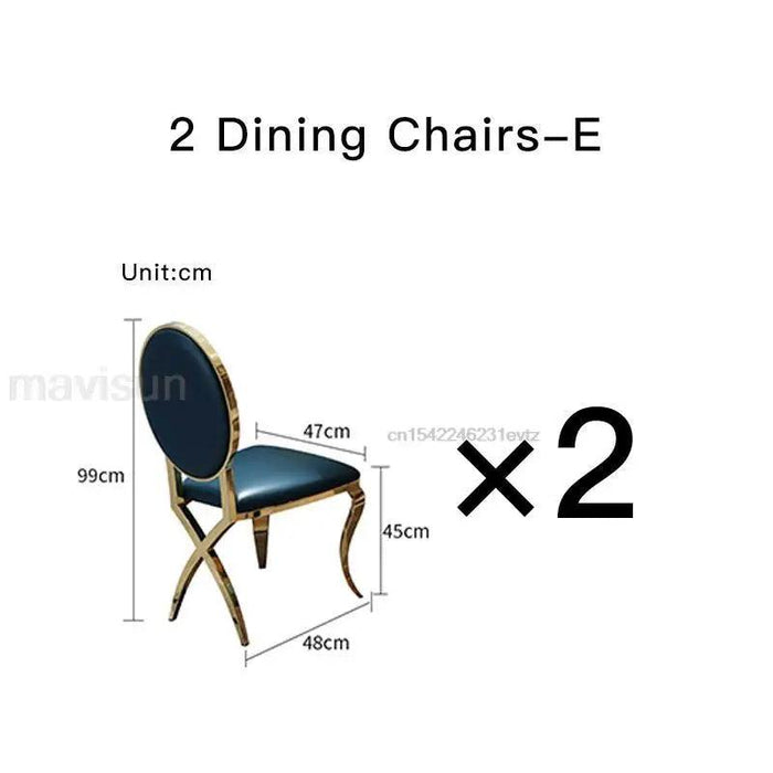 Exquisite Italian-Inspired White Marble Dining Set with Sleek Stainless Steel Chairs - Limited Edition