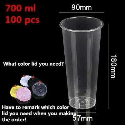 Clear Plastic Dessert Cups with Lids - 100-Count for Smoothies and Iced Beverages