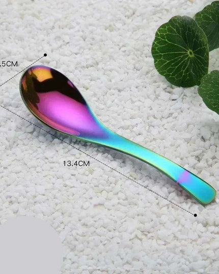 Elegant Multifunctional Japanese Stainless Steel Spoon for Soups, Desserts, and Beverages