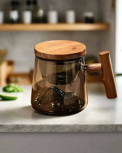 Elegant Borosilicate Glass Tea Mug with Infuser for Exceptional Brewing Delight