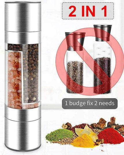 Precision Adjustable Salt and Pepper Mill Set - Dual Ceramic Grinder Combo