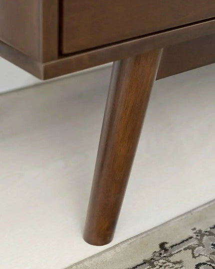 Walnut-Enhanced 60" Mid-Century Modern Entertainment Center with Storage Drawers and Cabinet