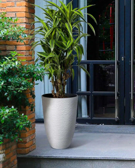 Elegant Large Stone Finish Outdoor Planters for Landscaping Excellence