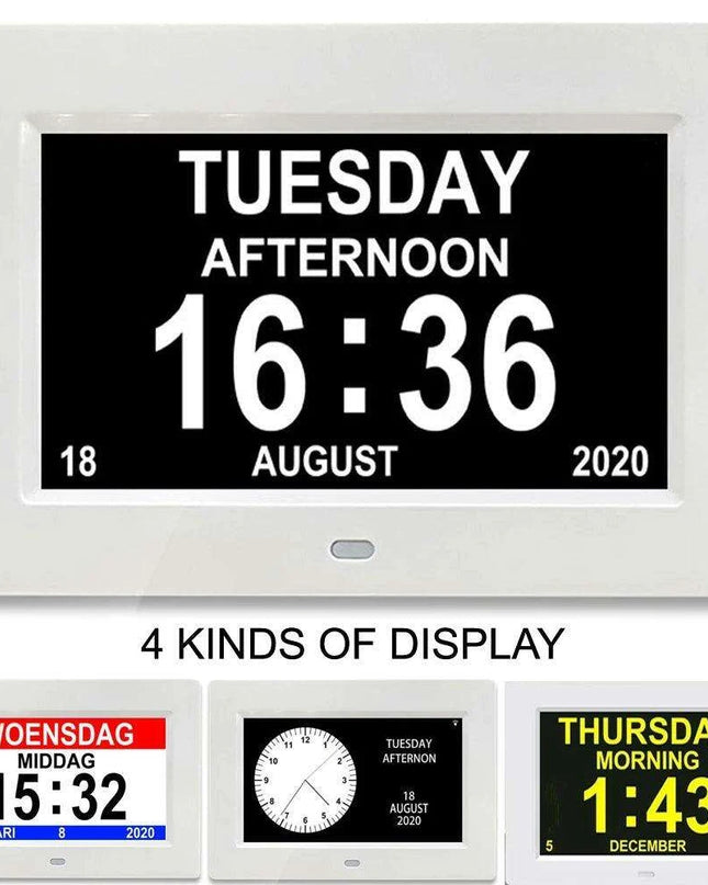 Multilingual Digital Alarm Clock with 12 Reminder Functions – Perfect for Work, Planning, and Senior Support