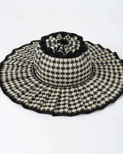 Chic and Practical Foldable Straw Sun Hat with Stylish Belt - Large Brim UV Protection for Outdoor Adventures