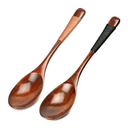 Elegant Japanese Wooden Spoons - Artisanal Utensils for Rice, Soup, and Desserts