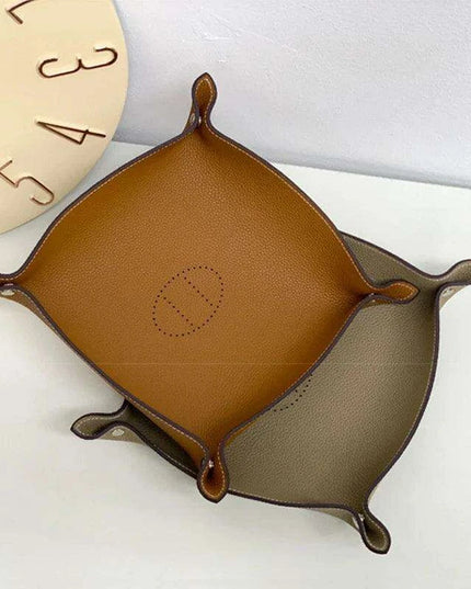 Elegant Leather Desk Tray Organizer for Keys, Jewelry, and Essentials - Stylish Storage Solution