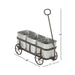 Charming 29" Rustic Wagon Planter with Galvanized Iron Pots