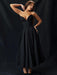 Chic Black Backless A-Line Spaghetti Strap Maxi Dress - Stunning Off-Shoulder Evening Fashion