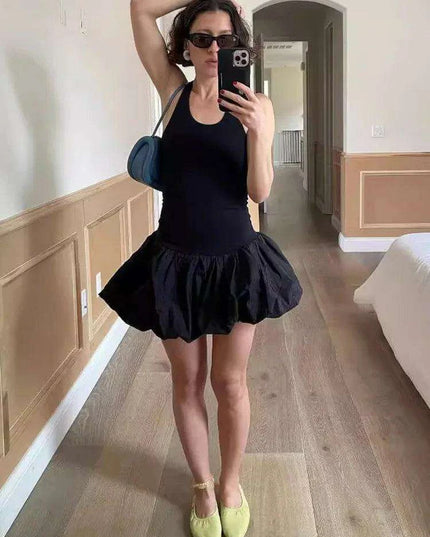 Chic Backless A-Line Black Dress