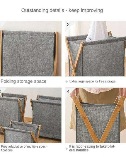 Eco-Friendly Bamboo Foldable Laundry Hamper - Stylish and Space-Saving Storage Solution