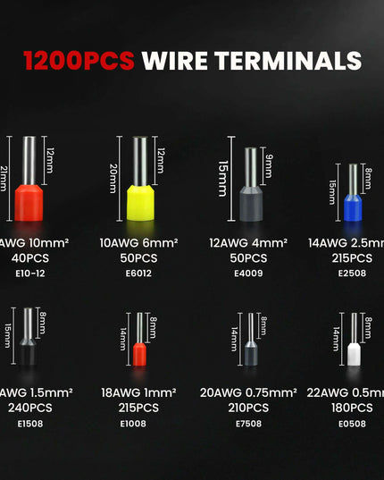 Precision Adjustable Crimping Tool Set with Quick Release Mechanism for Versatile Ferrules