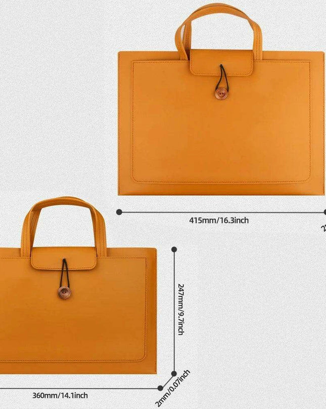 Stylish Faux Leather Laptop Tote with Innovative Features for MacBook Air and Tech Essentials