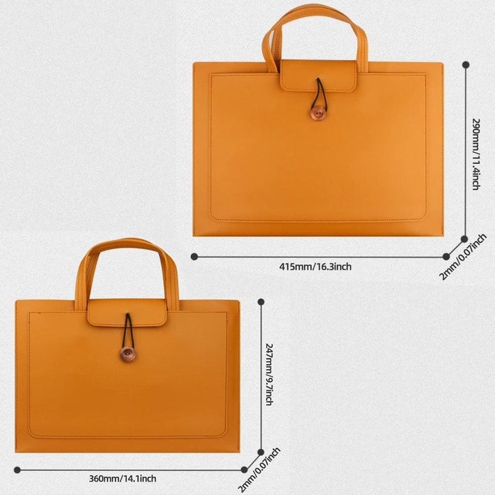 Stylish Faux Leather Laptop Tote with Innovative Features for MacBook Air and Tech Essentials