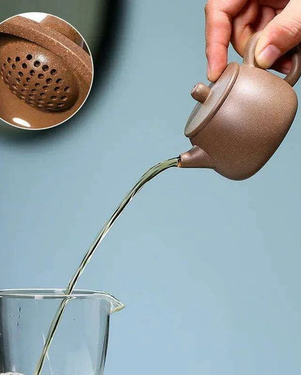 Custom Handmade 100ml Yixing Purple Clay Teapot by Artisan Pan Ruiling - Elegant Zisha Tea Infuser Set