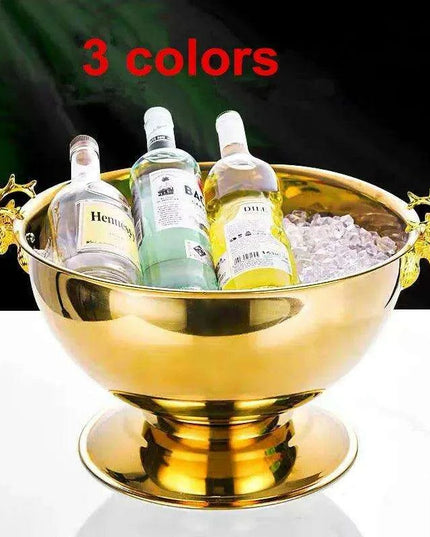 Elegant Stainless Steel Deer Head Beverage Chiller - Premium Ice Bucket