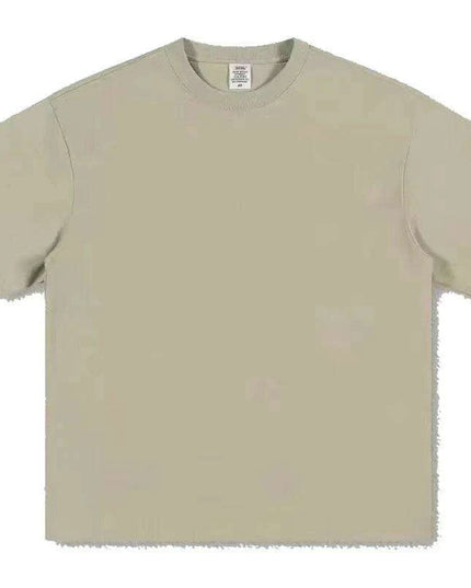 Premium 500g Pure Cotton Short Sleeve T-Shirt with Reinforced Neckline in Classic Black and White