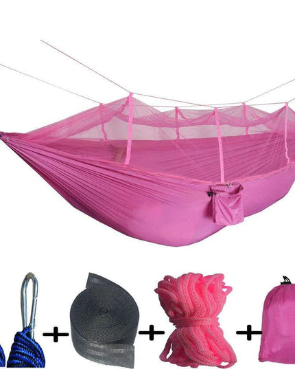 Outdoor Adventure Hammock with Insect Protection - Lightweight Portable Hanging Bed for Camping Comfort