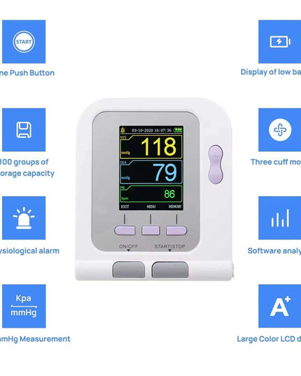Veterinary Digital Blood Pressure and Oxygen Saturation Monitor for Animal Health