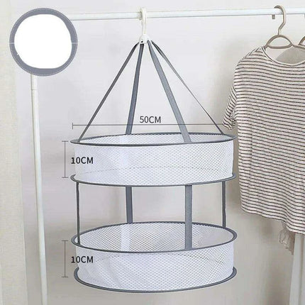 Honeycomb Windproof Portable Clothes Drying Rack with Smart Mesh Organizer