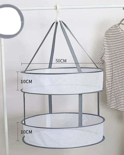 Honeycomb Windproof Portable Clothes Drying Rack with Smart Mesh Organizer