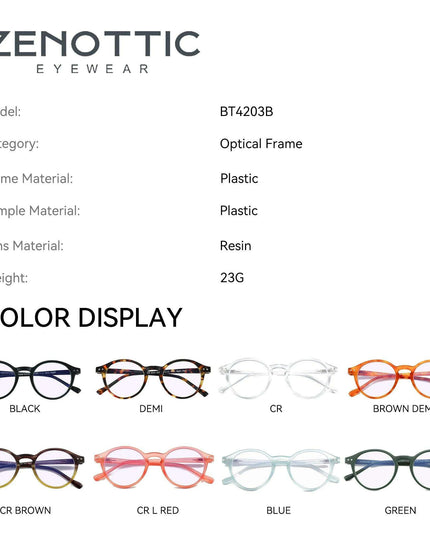 ZENOTTIC 2024 Retro Blue Light Blocking Reading Glasses - Chic Eyewear for Eye Protection and Better Sleep